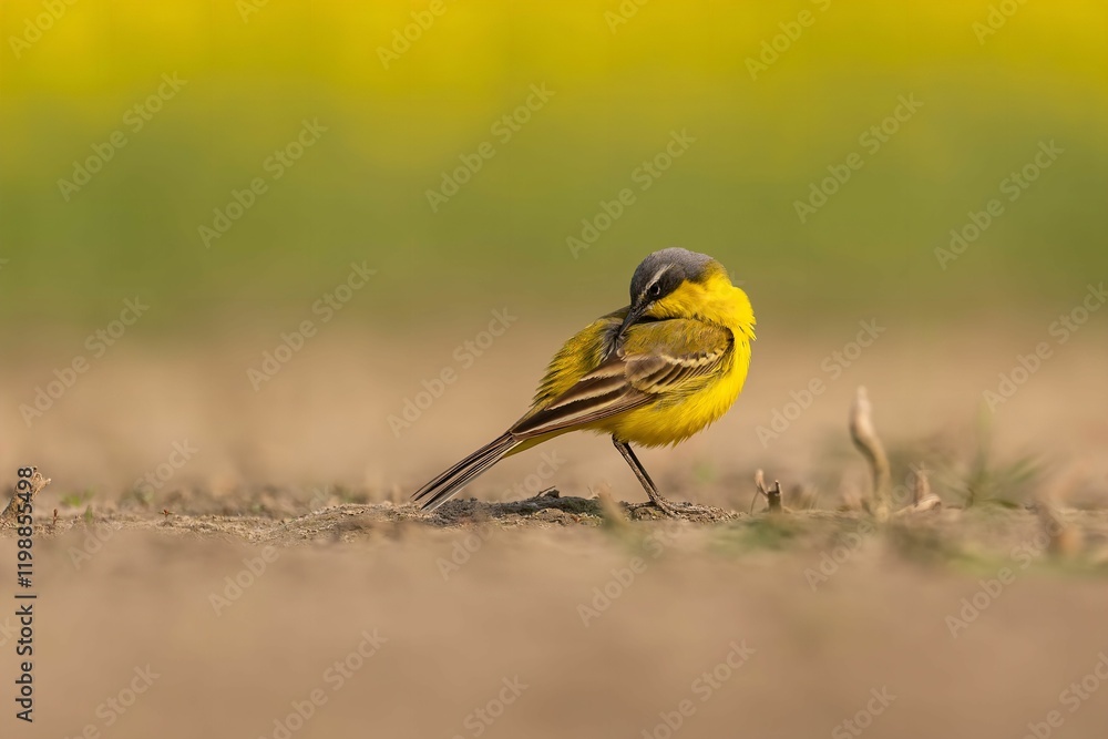 Yellow Wagtail Bird in its Natural Habitat Yellow Wagtail Bird in its Natural Habitat