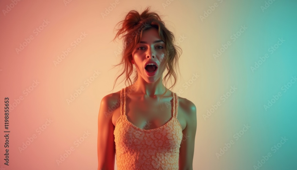 Attractive female's expression on a plain background. An awesome depiction of beauty and sophistication. Attractive female's expression on a plain background. An awesome depiction of beauty and sophistication.