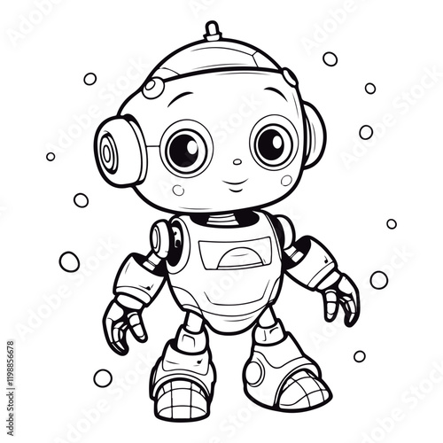 Cute cartoon robot illustration