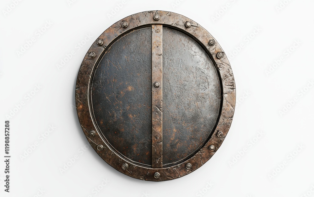 Shield with a simple metallic finish and no design, placed on a white background Shield with a simple metallic finish and no design, placed on a white background