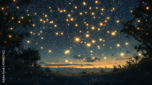 Magic Night: Firefly Glow & Starry Sky