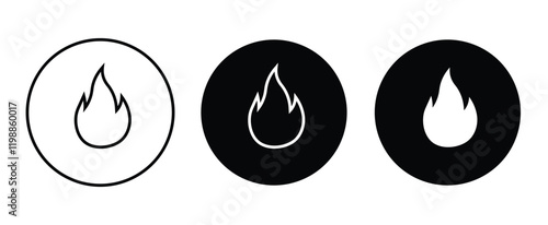 Fire flame icon set vector.