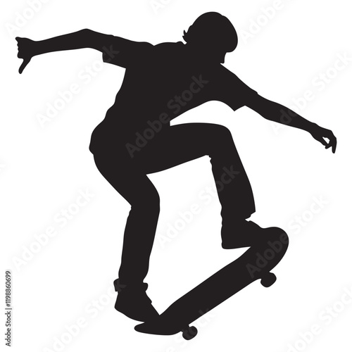 Skateboarding or Skateboarder Silhouettes Vector illustration. Skateboarder vector illustration design. 