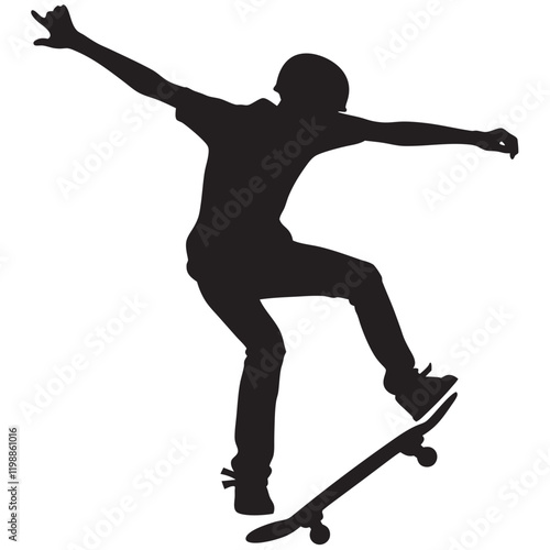 Skateboarding or Skateboarder Silhouettes Vector illustration. Skateboarder vector illustration design. 