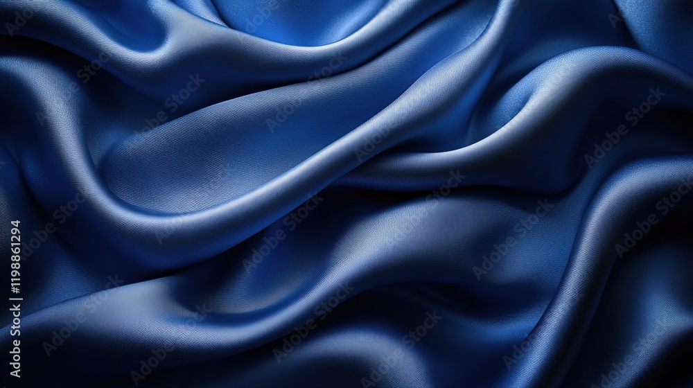A close-up view of smooth, flowing blue satin fabric, showcasing its texture and sheen. A close-up view of smooth, flowing blue satin fabric, showcasing its texture and sheen.