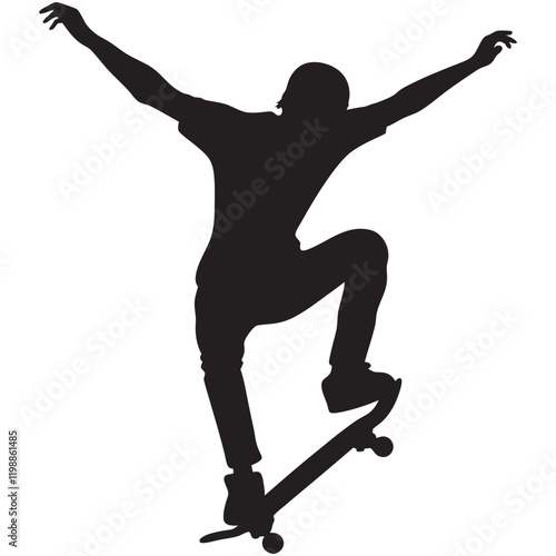 Skateboarding or Skateboarder Silhouettes Vector illustration. Skateboarder vector illustration design. 