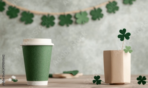 Contemporary St. Patricks Day Vibes Sustainable Shamrock Decor and Green Accessories for Business Meetings - Spring-Focused Office Trends in Eco-Friendly Professional Spaces photo