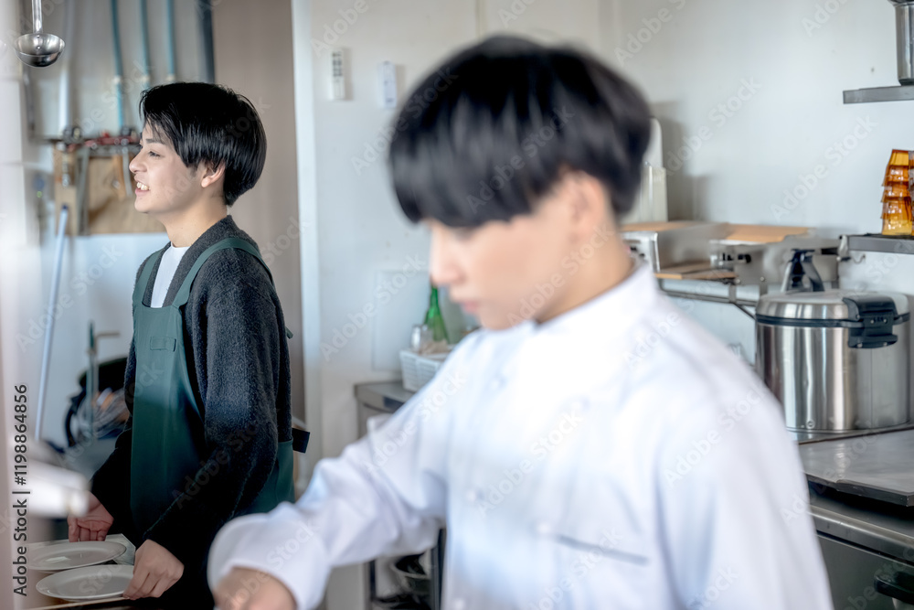 Obraz premium シェフとスタッフ