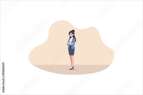 Illustration  business woman or office worker. Vector illustration.