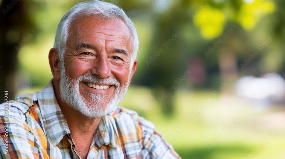 Portrait of a Happy Senior Man in a Park Portrait of a Happy Senior Man in a Park