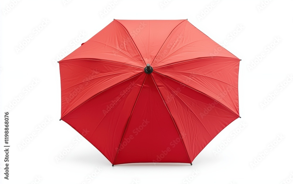 Vibrant red umbrella with a sleek design, isolated on a bright white background Vibrant red umbrella with a sleek design, isolated on a bright white background