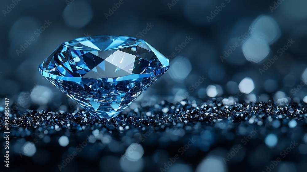 Sparkling blue diamond on dark surface. (12) Sparkling blue diamond on dark surface. (12)