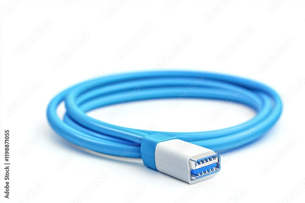3D Charging Cable on Sale Isolated and White Background 3D Charging Cable on Sale Isolated and White Background