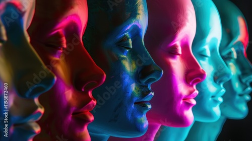 Colorful Faces Expressing Diverse Identities and Social Roles
