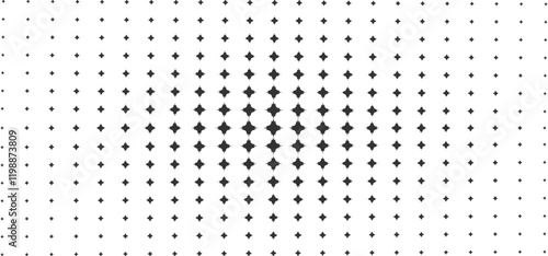 Halftone gradient background with grunge. Grit noise texture with faded edges. Backdrop with pixilated vectors in a retro style Decorative wallpaper with white and black sand noises.