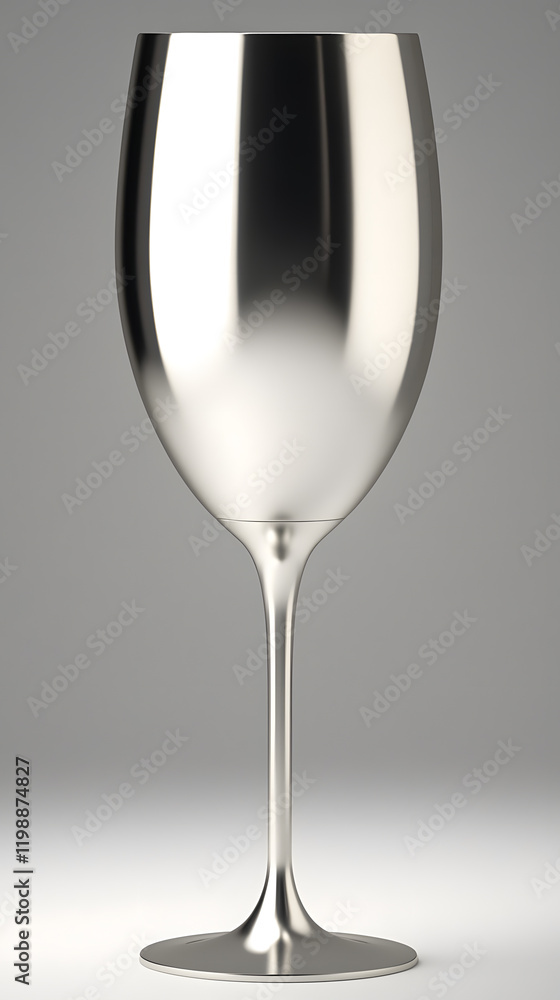 Elegantly polished silver wine glass Elegantly polished silver wine glass