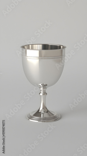 Elegant silver chalice on a plain backdrop photo