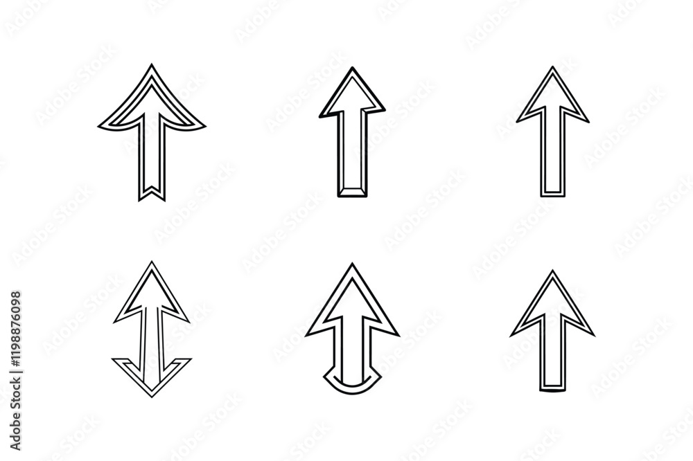 arrow up icon line art vector illustration arrow up icon line art vector illustration