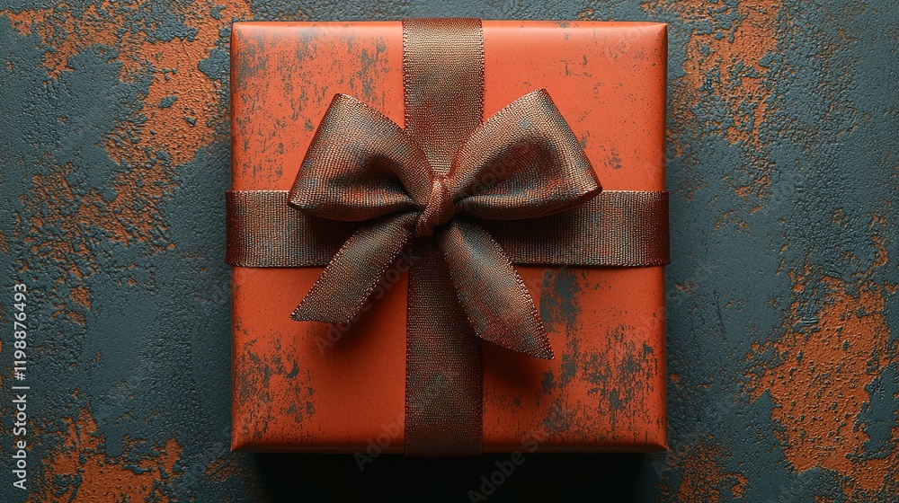 custom made wallpaper toronto digitalA beautifully wrapped gift box with a ribbon on a textured surface.