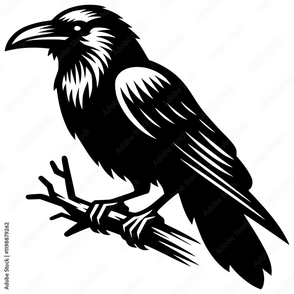 Fototapeta premium Raven tree branch