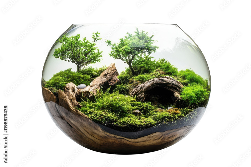 Creating a miniature garden in a glass terrarium featuring lush greenery and natural elements Creating a miniature garden in a glass terrarium featuring lush greenery and natural elements