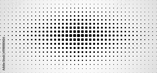Halftone gradient background with grunge. Grit noise texture with faded edges. Backdrop with pixilated vectors in a retro style Decorative wallpaper with white and black sand noises.