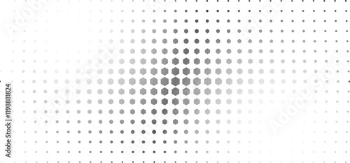 Halftone gradient background with grunge. Grit noise texture with faded edges. Backdrop with pixilated vectors in a retro style Decorative wallpaper with white and black sand noises.