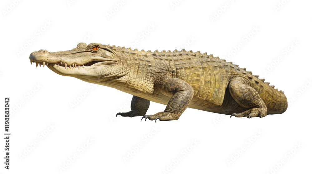 Naklejka premium big crocodile looking isolated on white