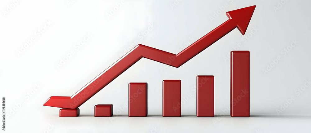 Red stock chart showing a downward trend, with a red arrow indicating a market decline - Red stock chart showing a downward trend, with a red arrow indicating a market decline -
