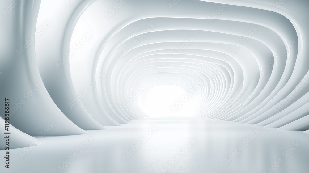Soft curves and bright light create a serene atmosphere in a modern space Soft curves and bright light create a serene atmosphere in a modern space