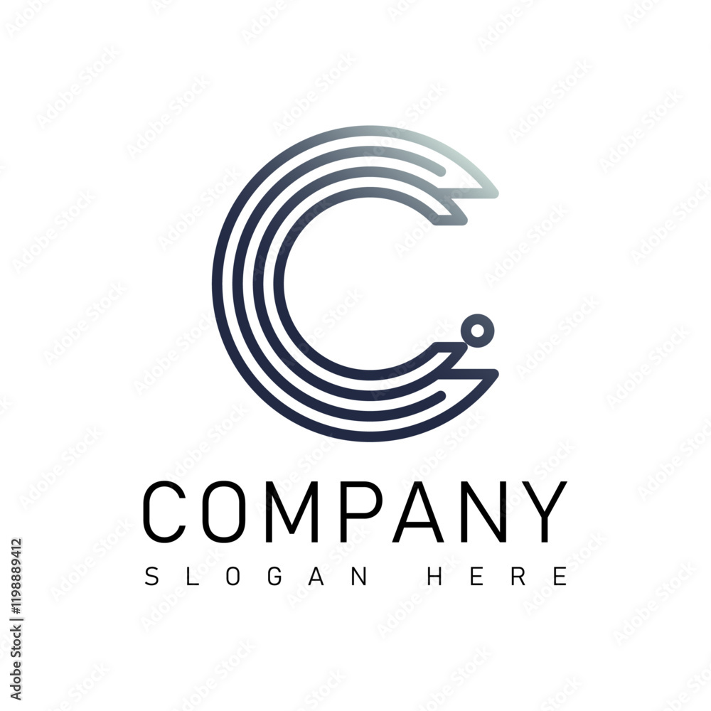 Naklejka premium Creative C Letter Logo Design – Customizable Business Branding Template