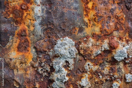 Aging and Decay: Rust on Metal Surface in Natural Daylight