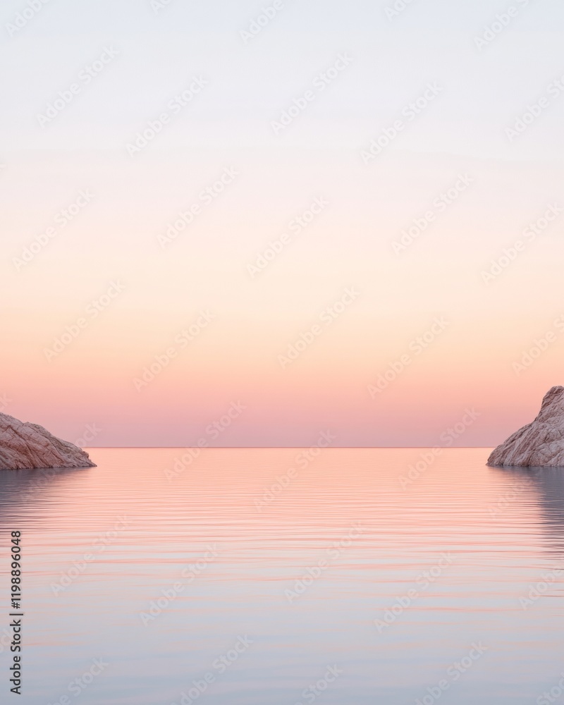 Serene Sunset Over Secluded Ocean Cove Tranquil Post-Pandemic Escape Serene Sunset Over Secluded Ocean Cove Tranquil Post-Pandemic Escape
