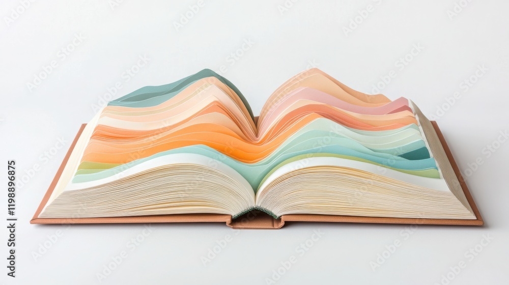 Obraz premium a beautifully illustrated book opening to reveal vibrant, colorful artwork