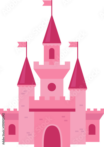 Colorful Fairytale Castle Illustration