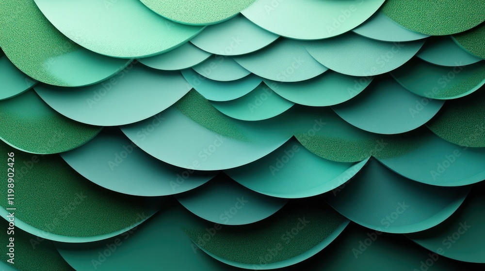 Abstract Green Teal Wave Pattern: A mesmerizing digital art piece featuring overlapping semicircles in shades of green and teal, creating a dynamic wave-like effect. Abstract Green Teal Wave Pattern: A mesmerizing digital art piece featuring overlapping semicircles in shades of green and teal, creating a dynamic wave-like effect.
