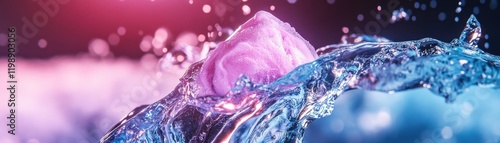 Wallpaper Mural A vibrant splash of water with a delicate rose, creating a stunning visual effect. Torontodigital.ca