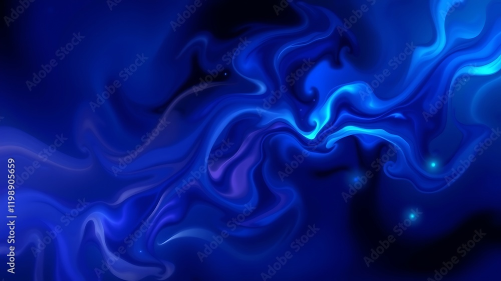 Obraz premium Abstract swirling blue liquid digital art background ideal for websites, presentations, and design projects.