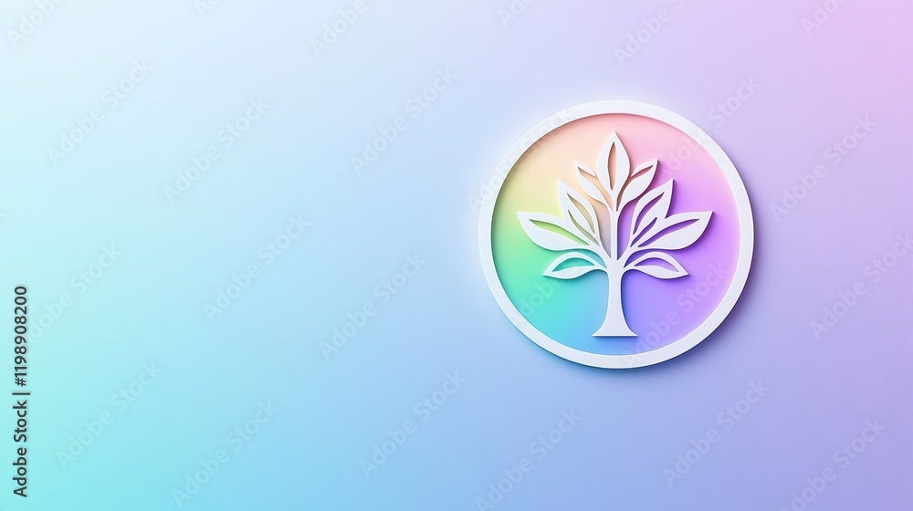 A contemporary logo design featuring a circular emblem with an abstract tree, symbolizing sustainability and growth. The dynamic colors of the logo pop against a subtle gradient background, A contemporary logo design featuring a circular emblem with an abstract tree, symbolizing sustainability and growth. The dynamic colors of the logo pop against a subtle gradient background,