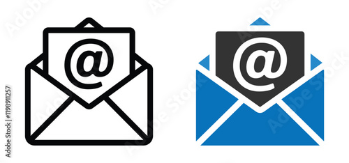 email icon. mail symbol for app, ui, website and design element. transparent png and vector illustration.