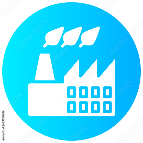 ecology factory vector round glyph icon