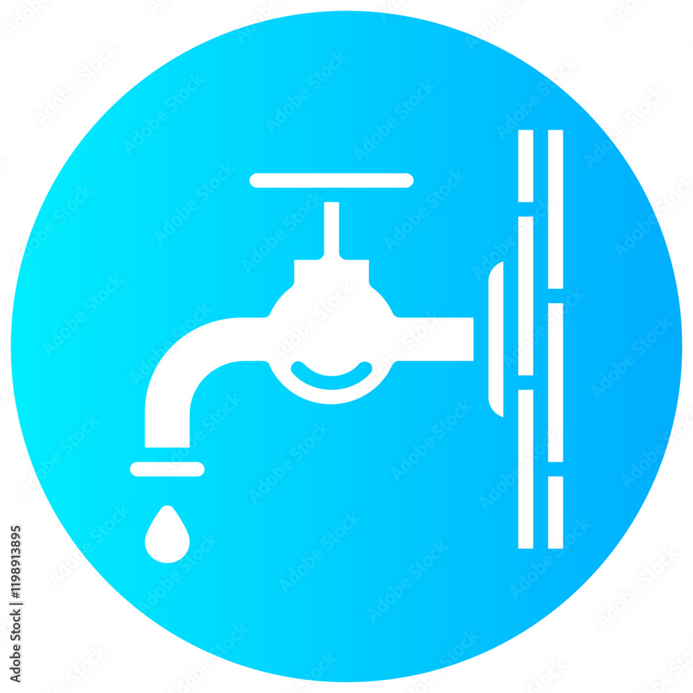 water tap vector round glyph icon water tap vector round glyph icon