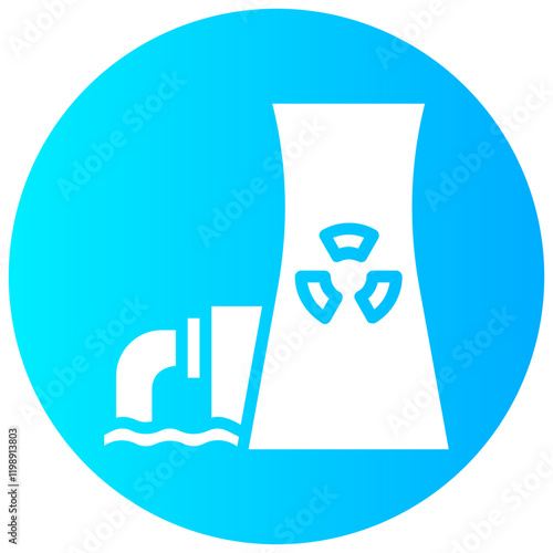 nuclear sewage vector round glyph icon