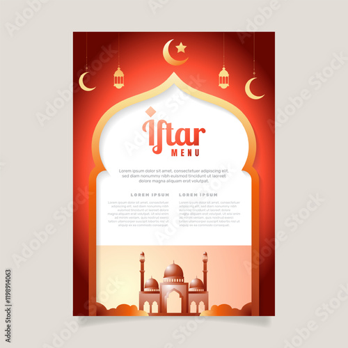 Iftar invitation template. iftar menu. - Vector.