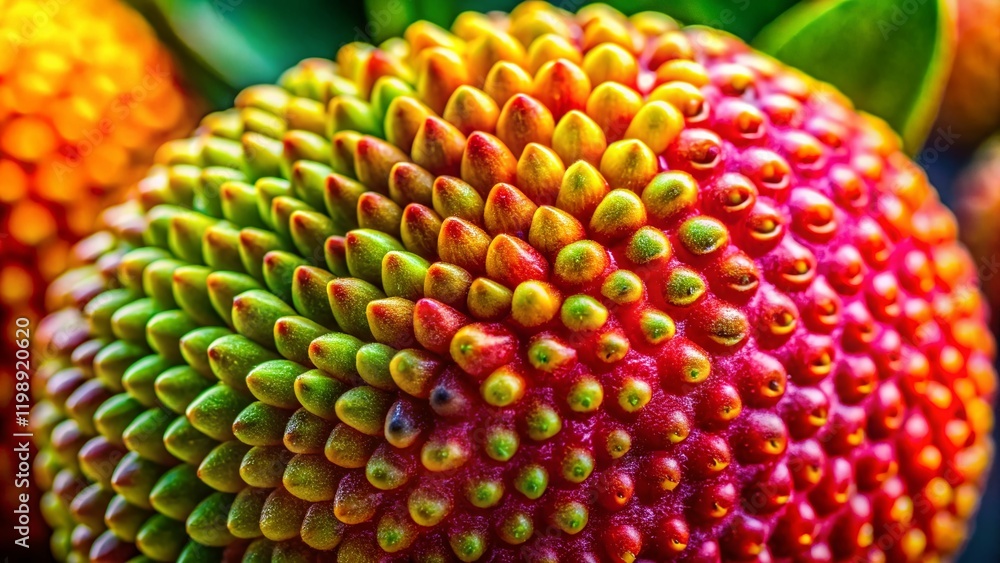 Macro Photo of Blossoming Fruit, Nature's Abundance, Close-up Detail of Ripening Fruit Macro Photo of Blossoming Fruit, Nature's Abundance, Close-up Detail of Ripening Fruit