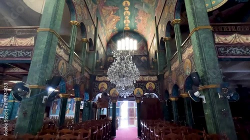 Wallpaper Mural Inside The Byzantine Interior Of An Orthodox Church. Tilt-down Shot Torontodigital.ca