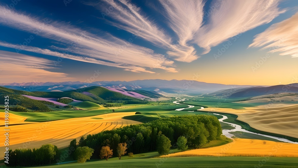 Fototapeta premium sunset over the hills