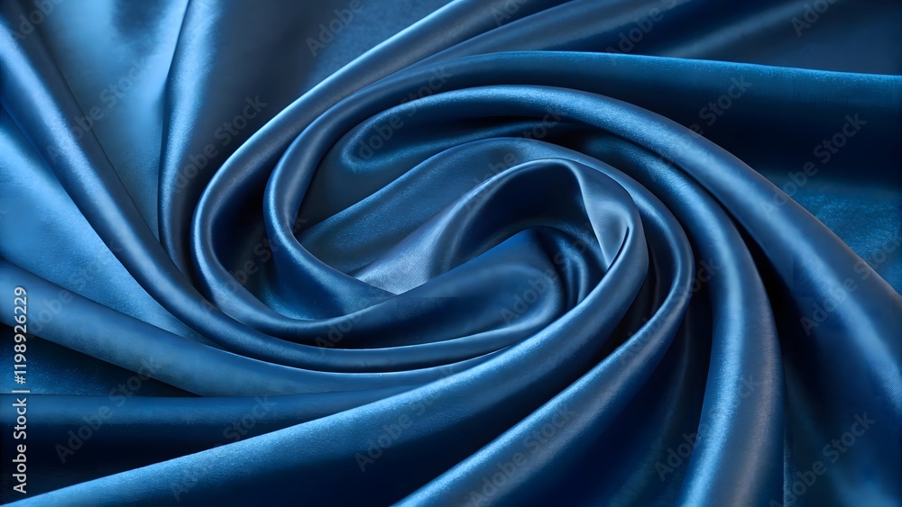 Obraz premium Elegant Deep Blue Satin Fabric with Smooth Folds and Shimmering Texture V1