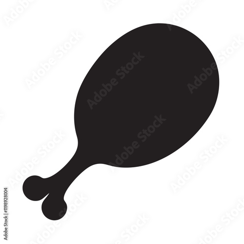 chicken leg silhouette on white background. vector illustration