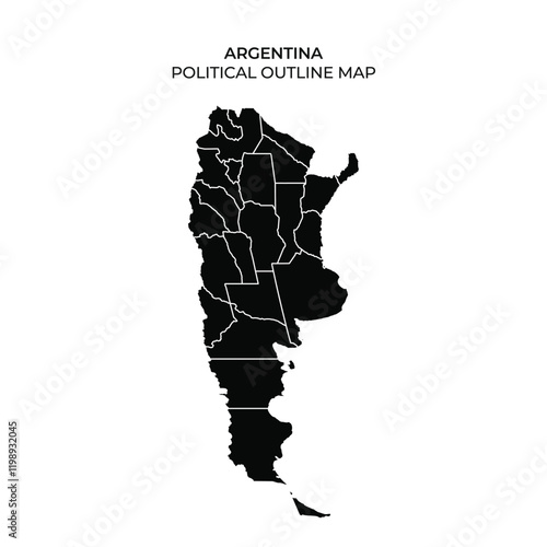 Political outline map of Argentina showcasing provincial boundaries